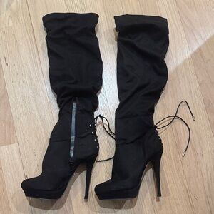 Zara Black Heeled Boots